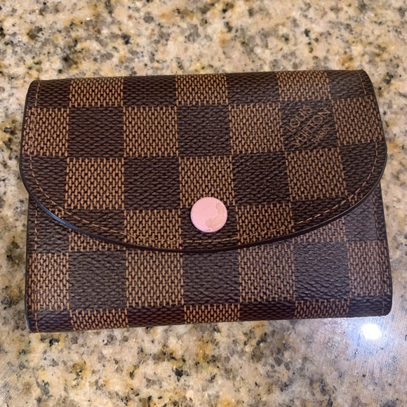 Louis Vuitton Accessories - Authentic Louis Vuitton Rosalie wallet in Damier Ebene. rose ballerine interior.